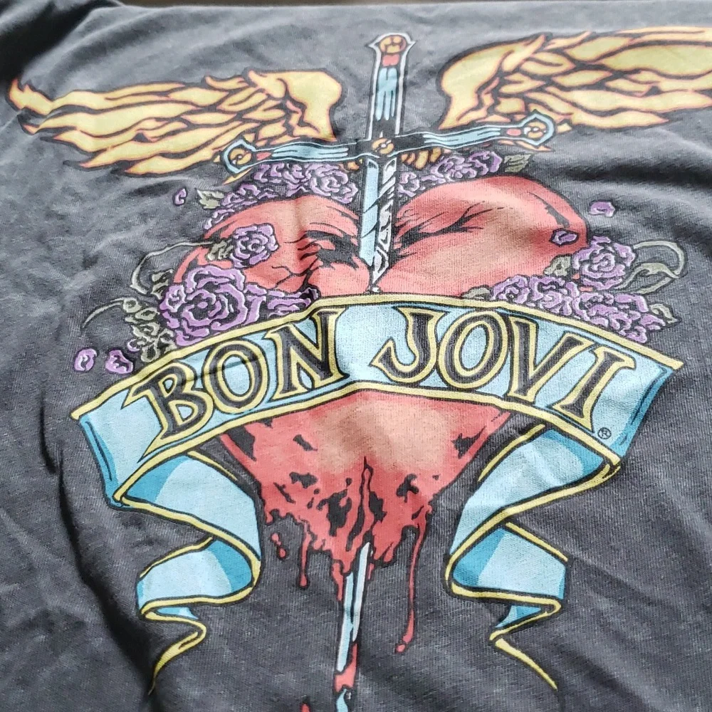 Host Pick🎊🎉Torrid Bon Jovi Gray Cotton Wash Split Tunic - Picture 6 of 7